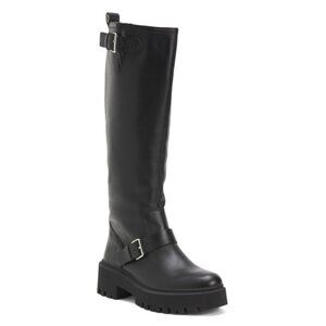 MAJE NOIR Leather Tall Buckle Boots